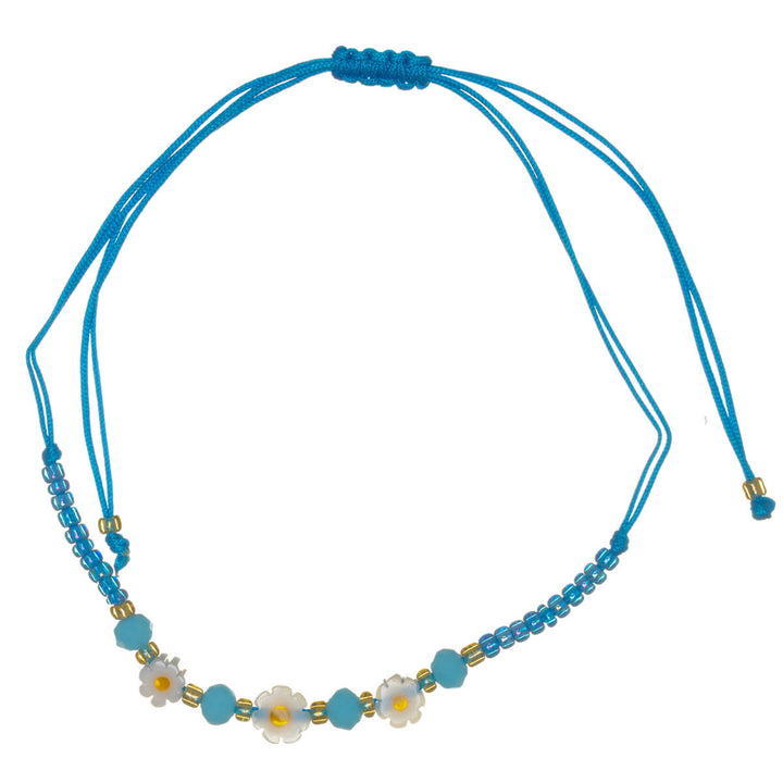 Adjustable flower bead bracelet – 3 flowers