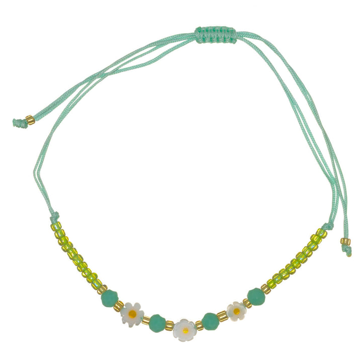 Adjustable flower bead bracelet – 3 flowers