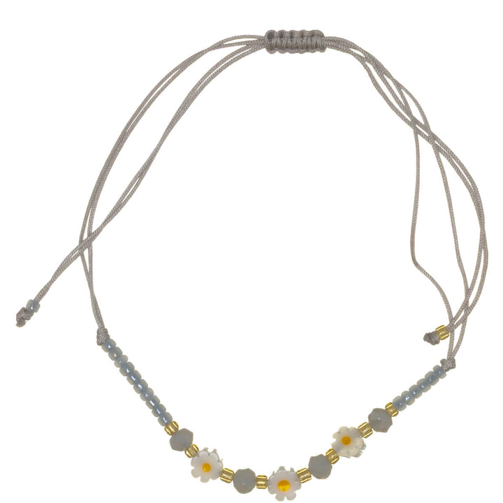 Adjustable flower bead bracelet – 3 flowers