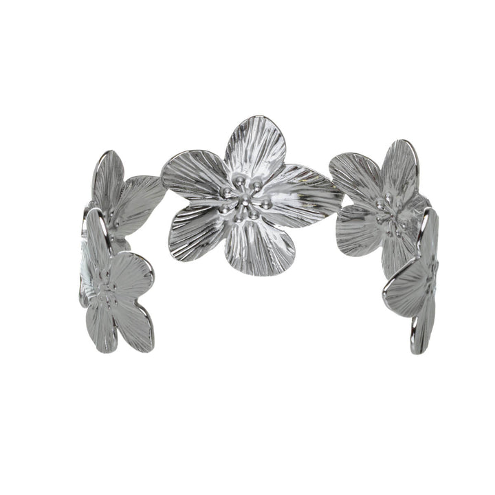 Wide Flower Bracelet (316L Stainless Steel)
