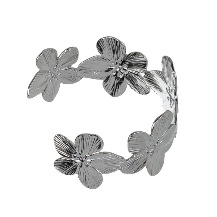 Wide Flower Bracelet (316L Stainless Steel)