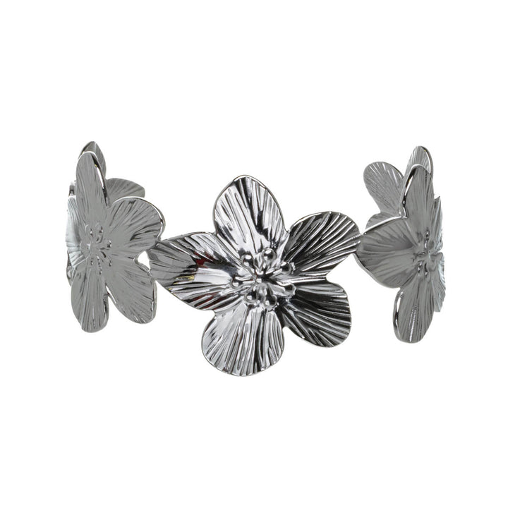 Wide Flower Bracelet (316L Stainless Steel)