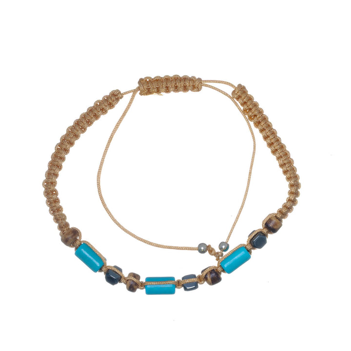 Braided bead bracelet, adjustable size