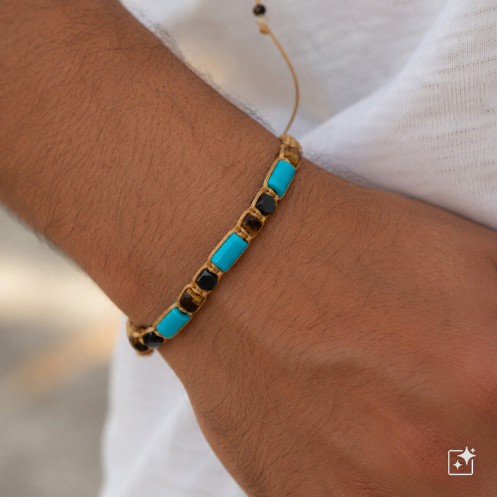 Braided bead bracelet, adjustable size