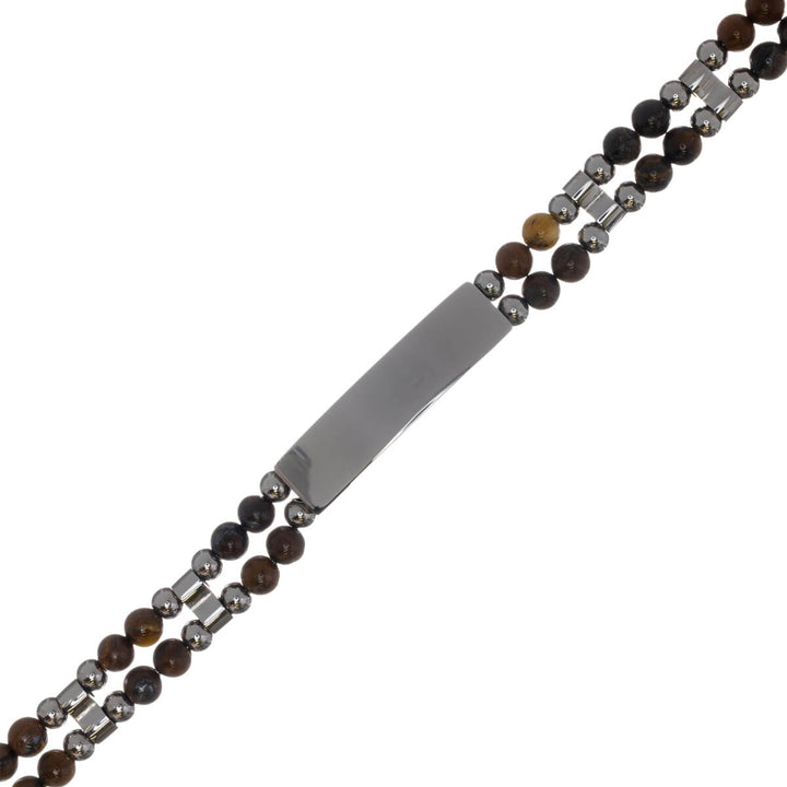 Stone bead bracelet with steel clasp (316L steel)