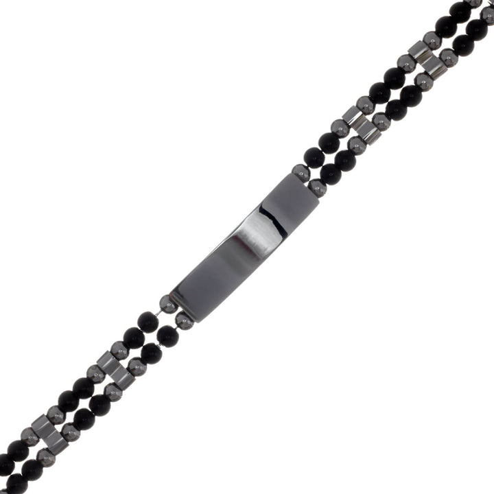 Stone bead bracelet with steel clasp (316L steel)