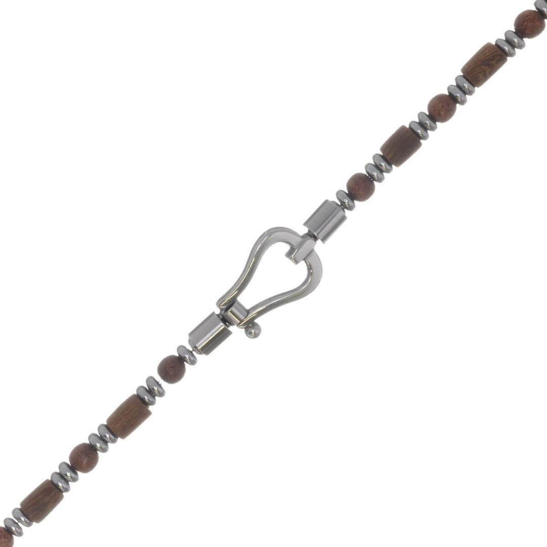 Wooden bead bracelet with a lobster clasp (316L stainless steel)