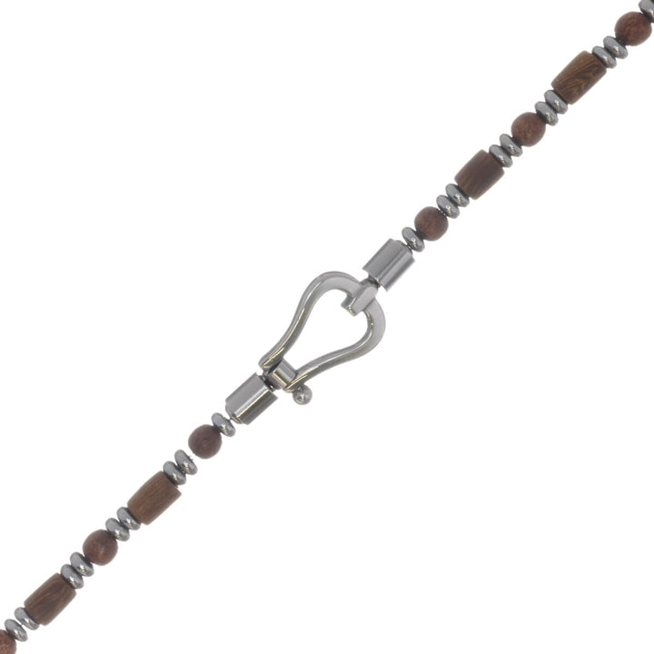 Wooden bead bracelet with a lobster clasp (316L stainless steel)