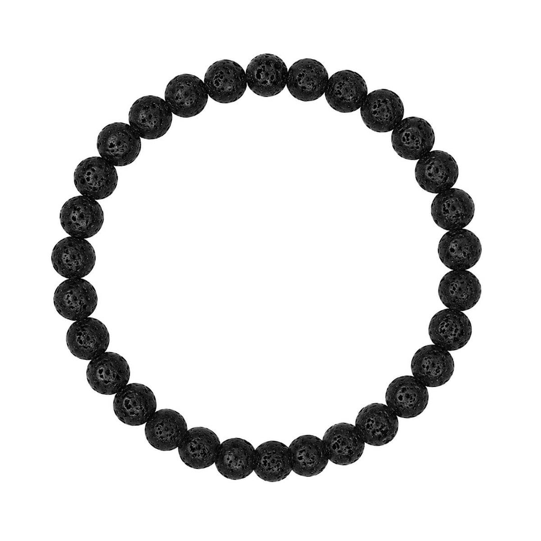 Black Lava Stone Bracelet Set (2-Piece)