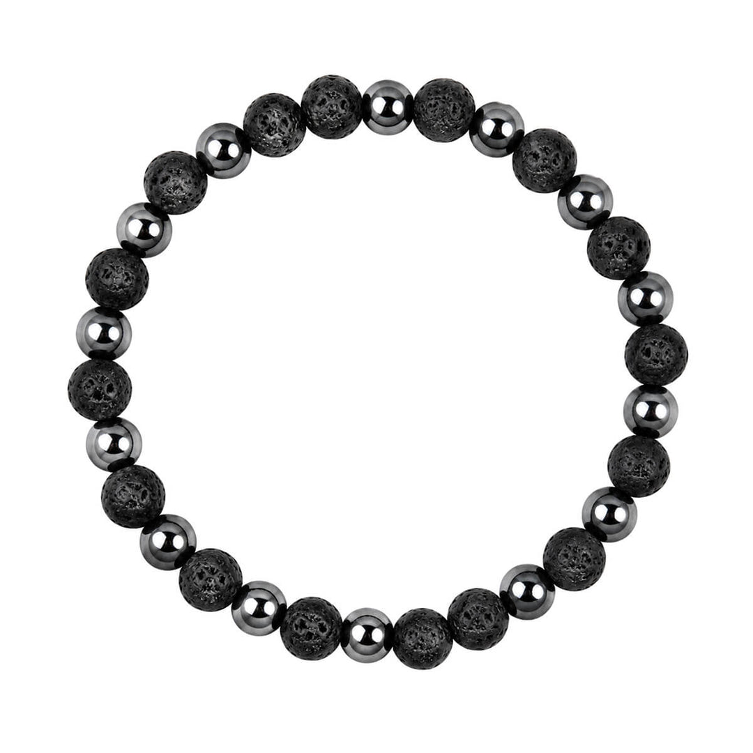 Black Lava Stone Bracelet Set (2-Piece)