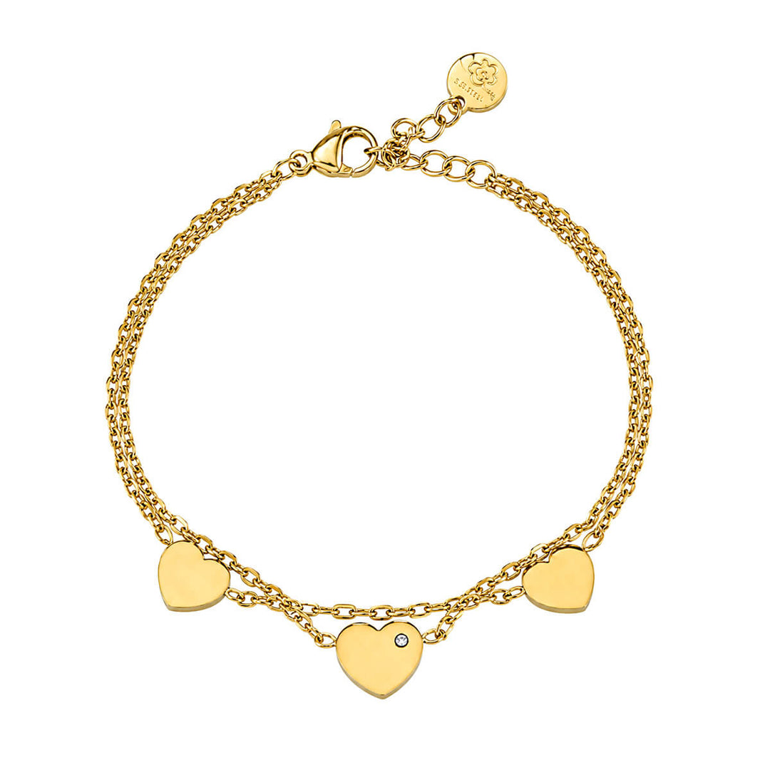 Two-Chain Heart Bracelet (316L Stainless Steel)