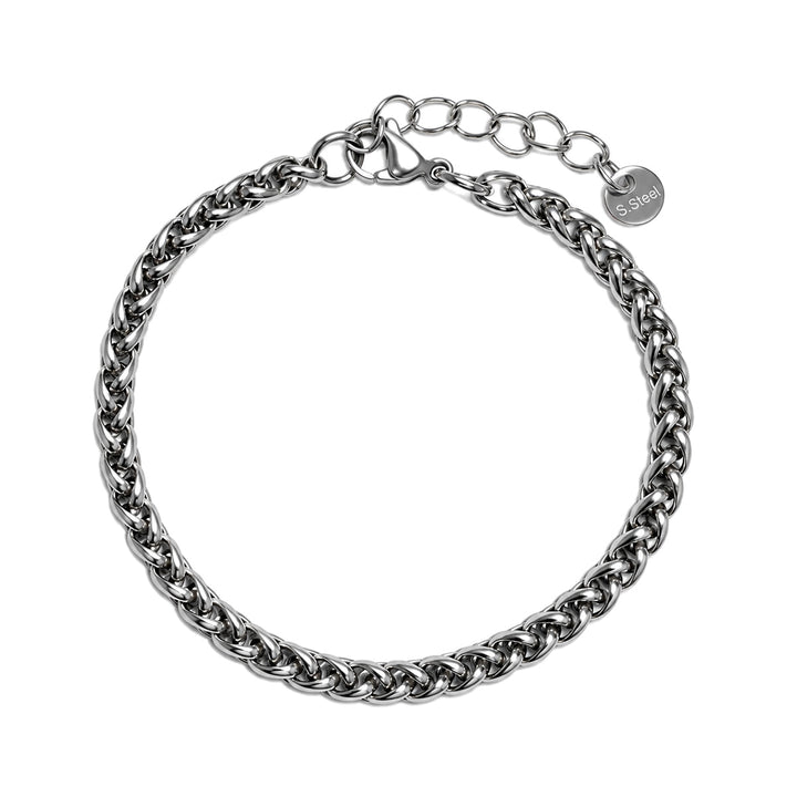 Steel narrow bracelet 4mm 21cm (Steel 316L)