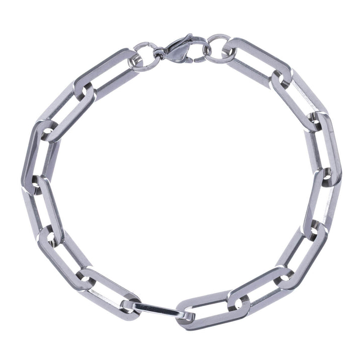 Steel cable chain bracelet 8mm 23cm (Steel 316L)
