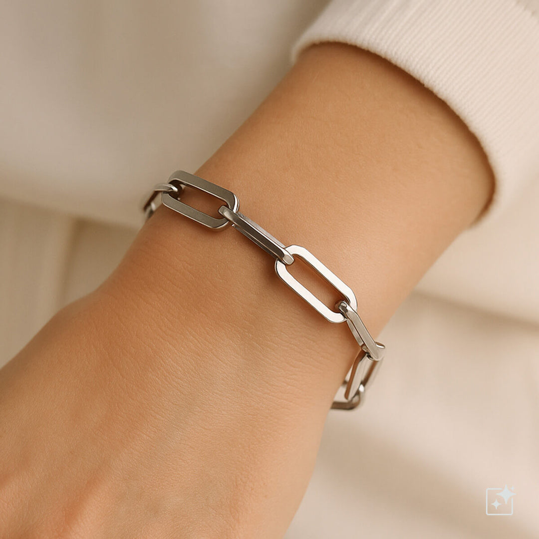 Steel cable chain bracelet 8mm 23cm (Steel 316L)