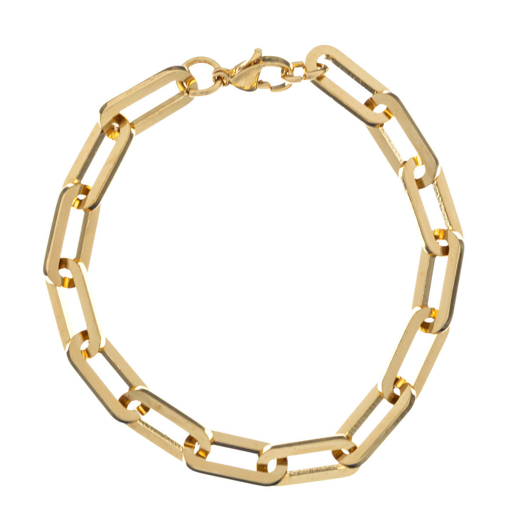 Steel cable chain bracelet 8mm 23cm (Steel 316L)