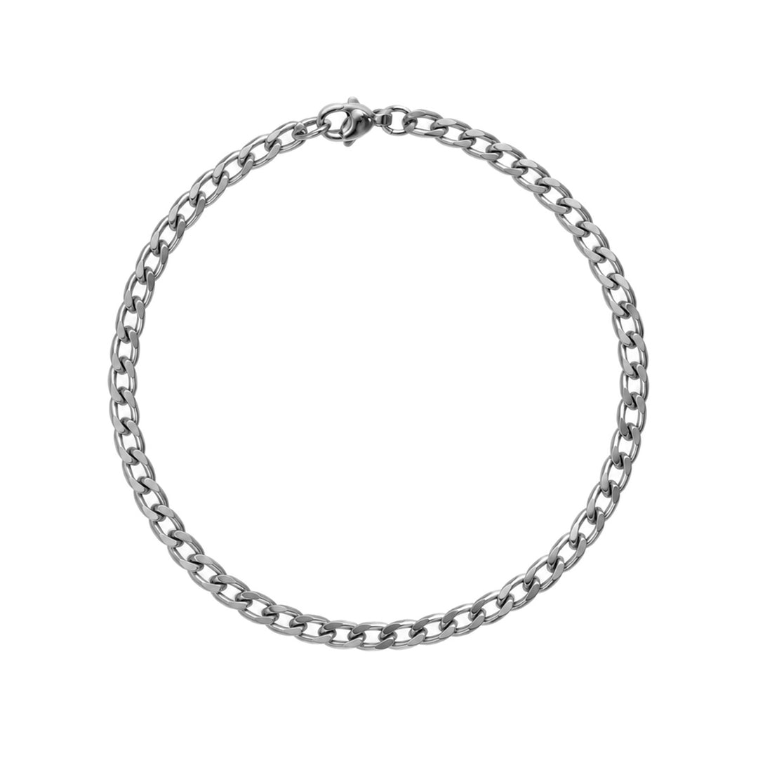 Thin Steel Bracelet - Curb Chain, 4 mm, 20.5 cm