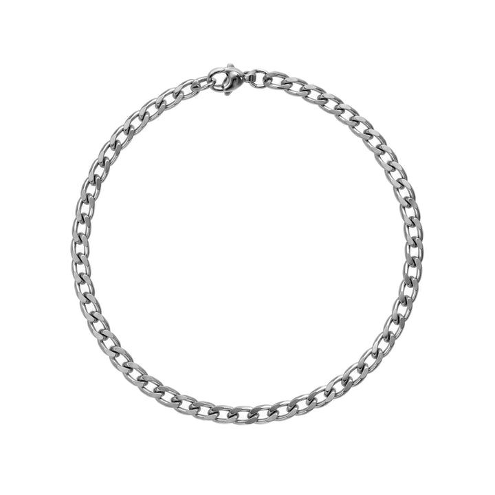Thin Steel Bracelet - Curb Chain, 4 mm, 20.5 cm