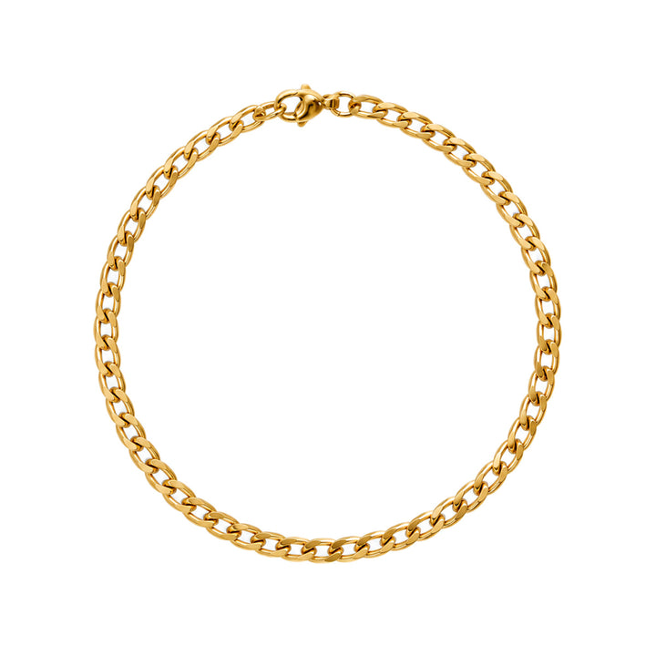 Thin Steel Bracelet - Curb Chain, 4 mm, 20.5 cm