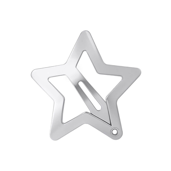 Star snap clips clickable hair clip, 4 pcs