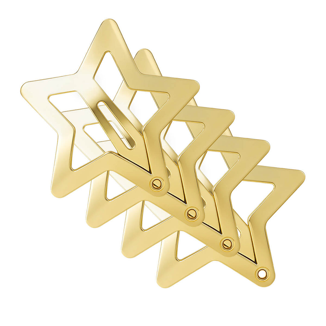 Star snap clips clickable hair clip, 4 pcs