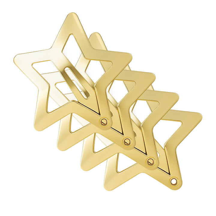 Star snap clips clickable hair clip, 4 pcs