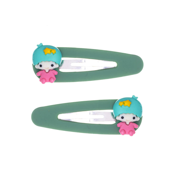 Children's hair clip girl figurine 2pcs