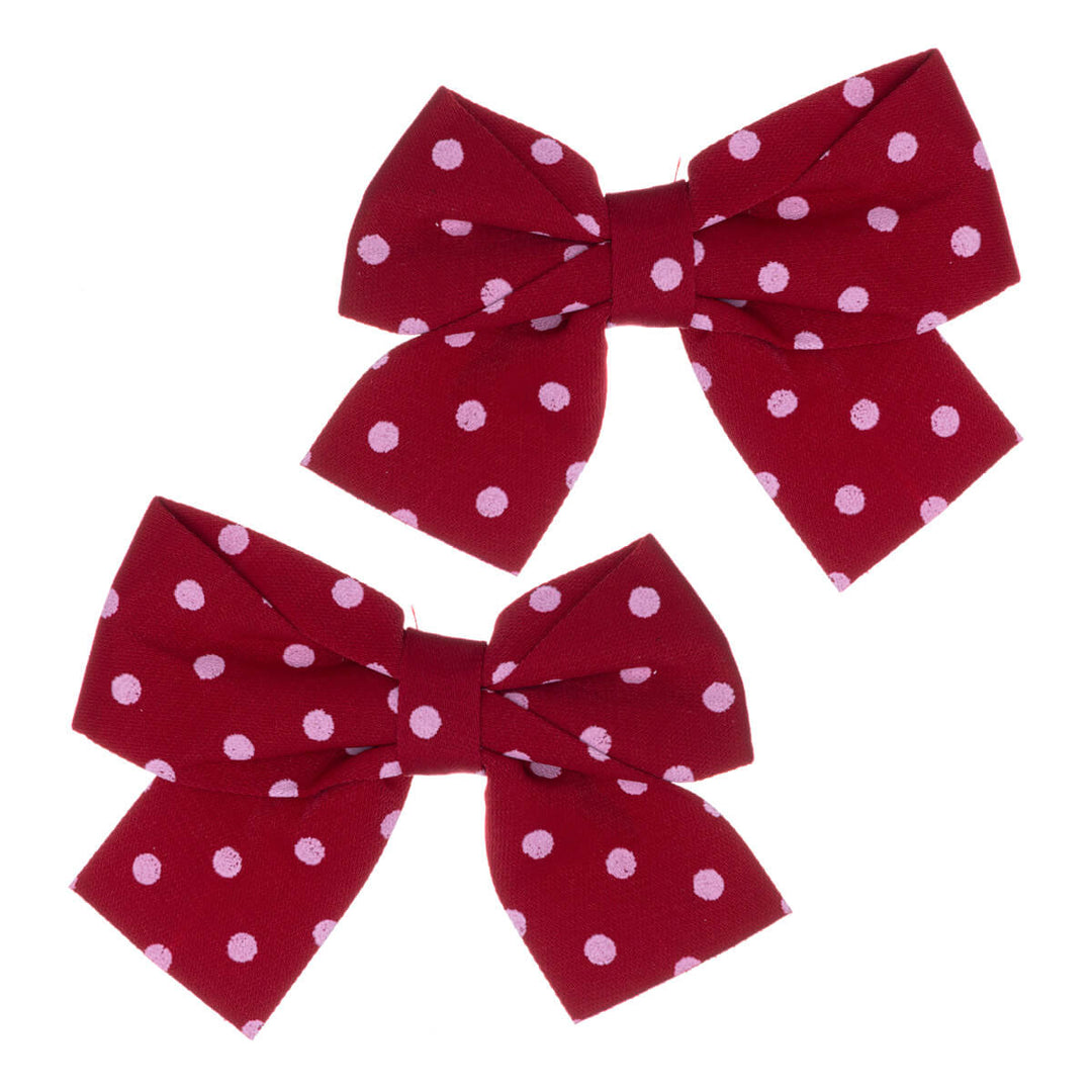 Dotted bow hair clip 2pcs