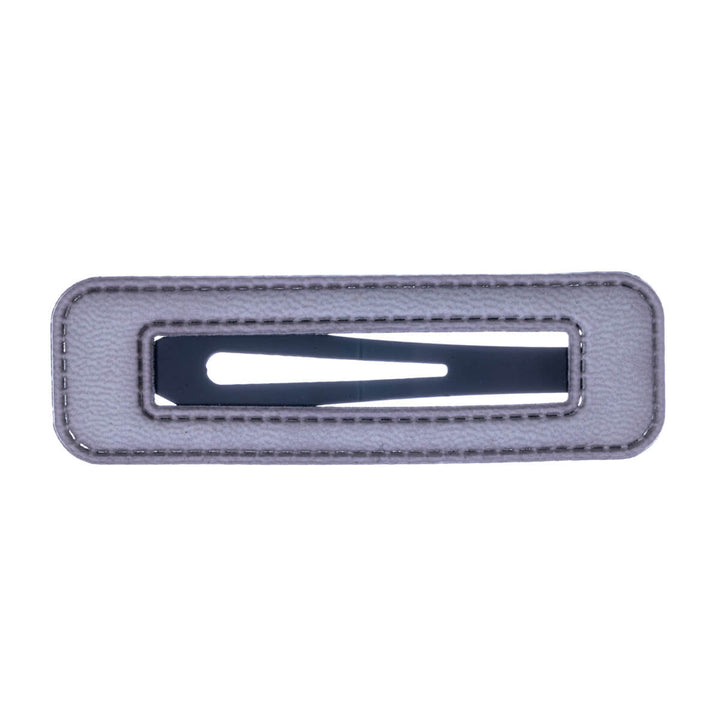 Rectangular hair clip imitation leather clik clak 1pc