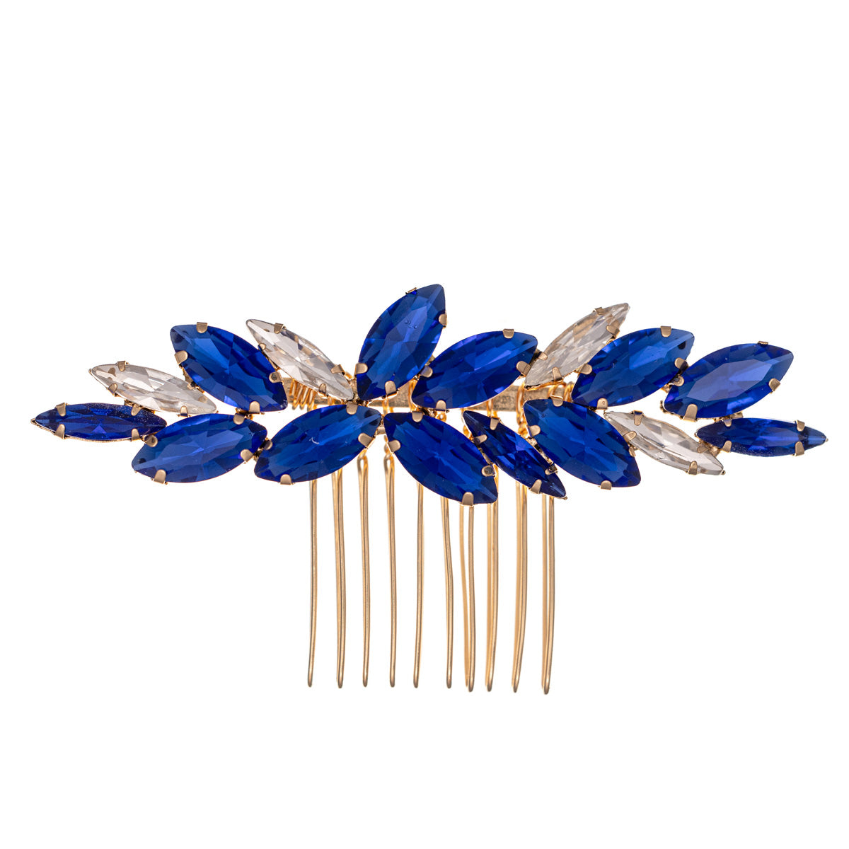 Decorative side comb hairband with strands of stones (8,5cm x 4,3cm)