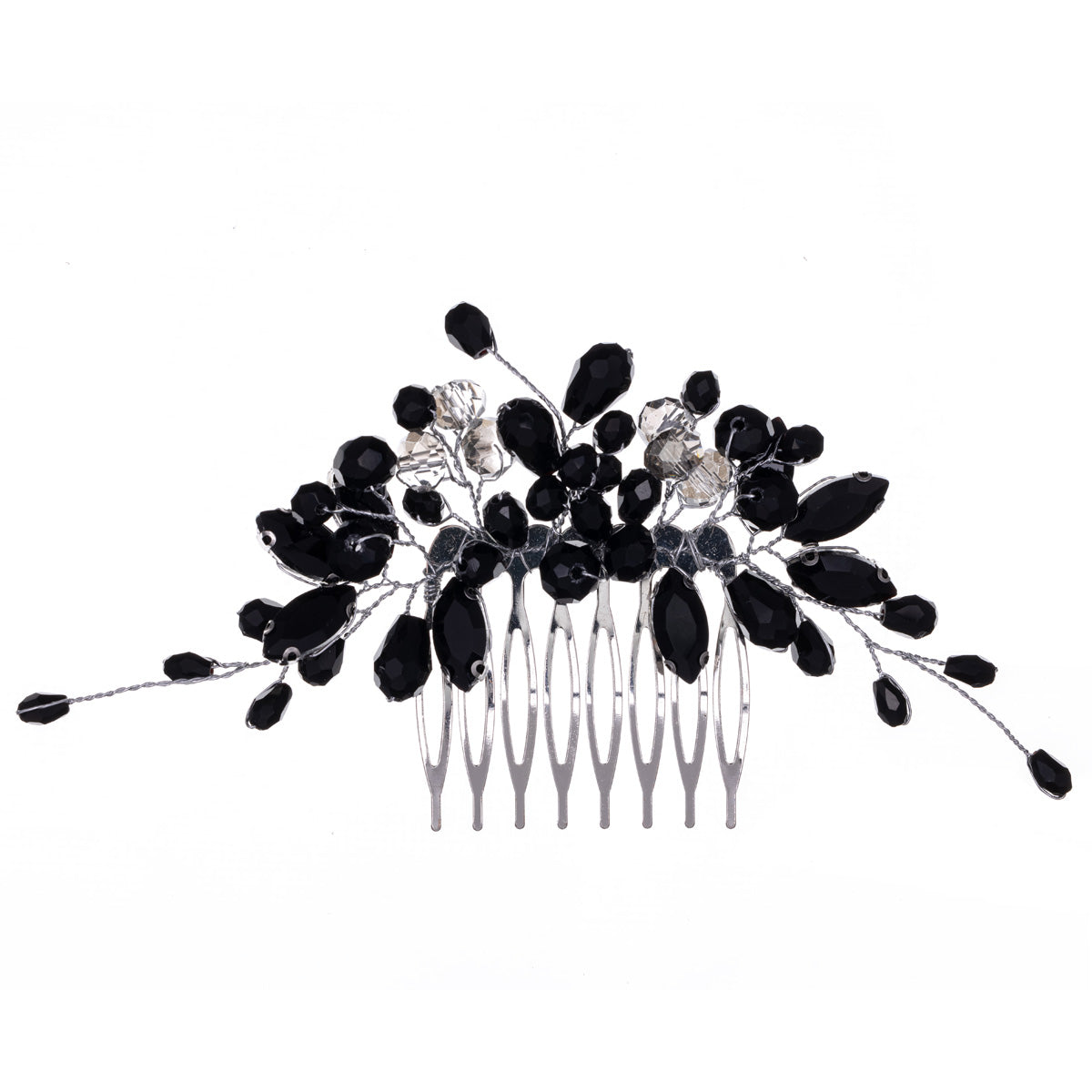 Black hairpiece for combing with a comb