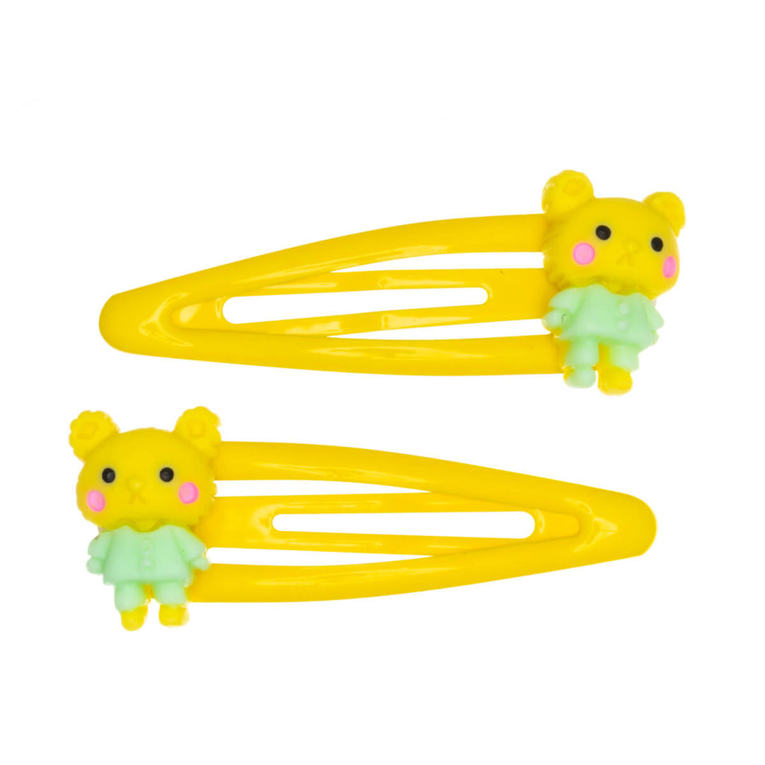 Children's hair clip snap clips small figurines 2pcs