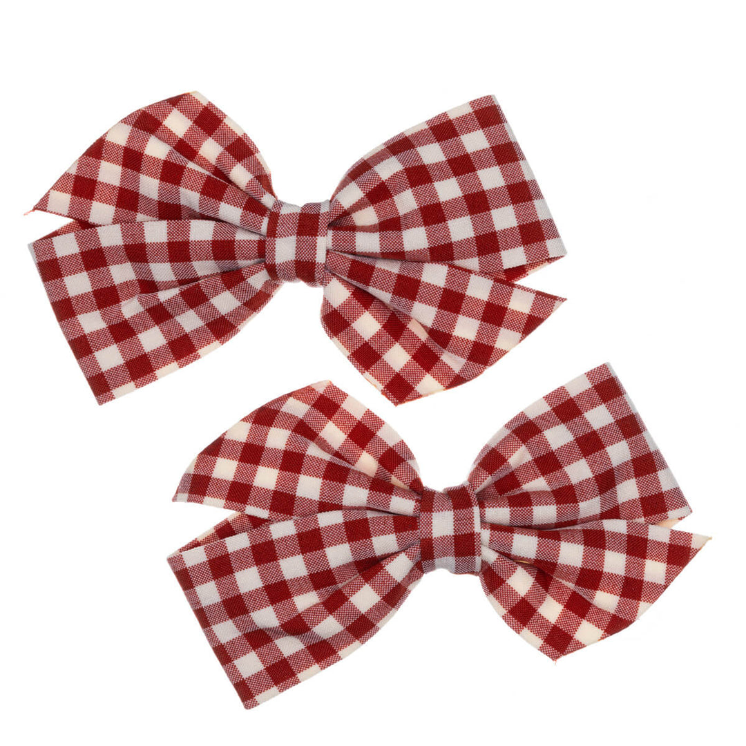 Plaid bow tie hair clip 2pcs