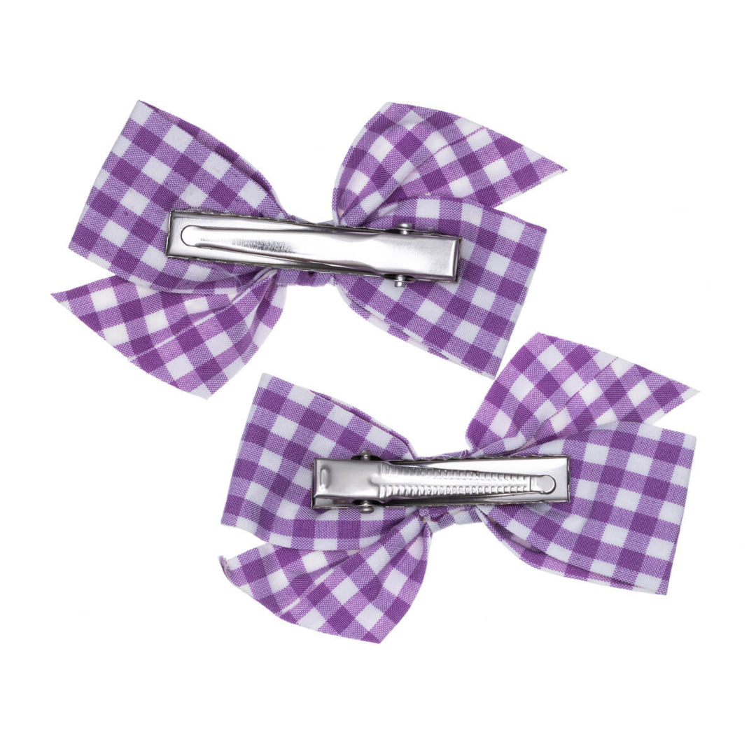 Plaid bow tie hair clip 2pcs