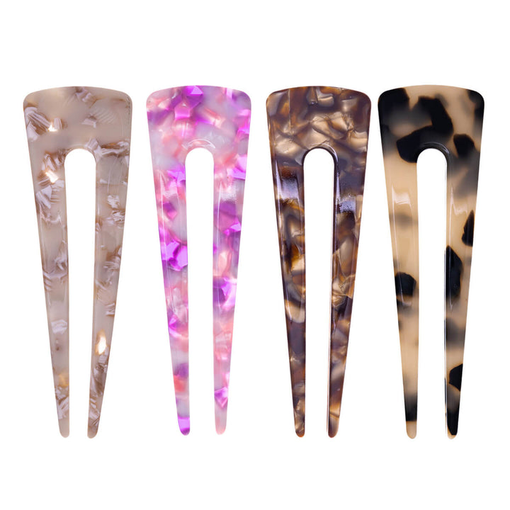 Angular plastic French hair pin invisible hairpin 10.4 cm, set of 4