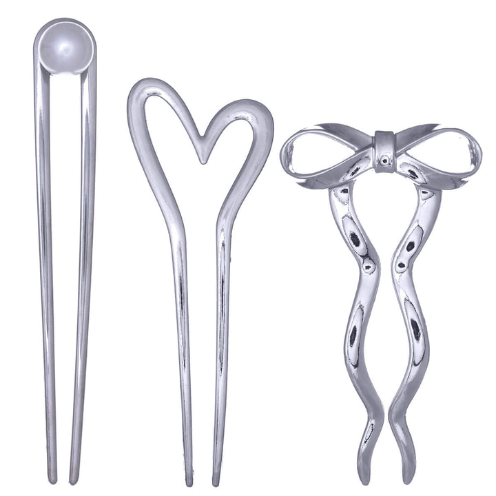 Decorative metal hairpins invisible hairpins, set of 3