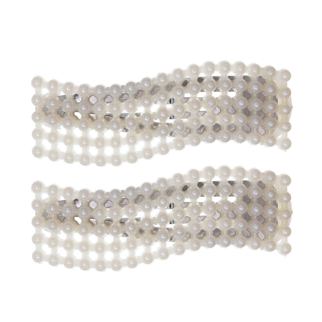 Wavy bead snap clips 2 pcs