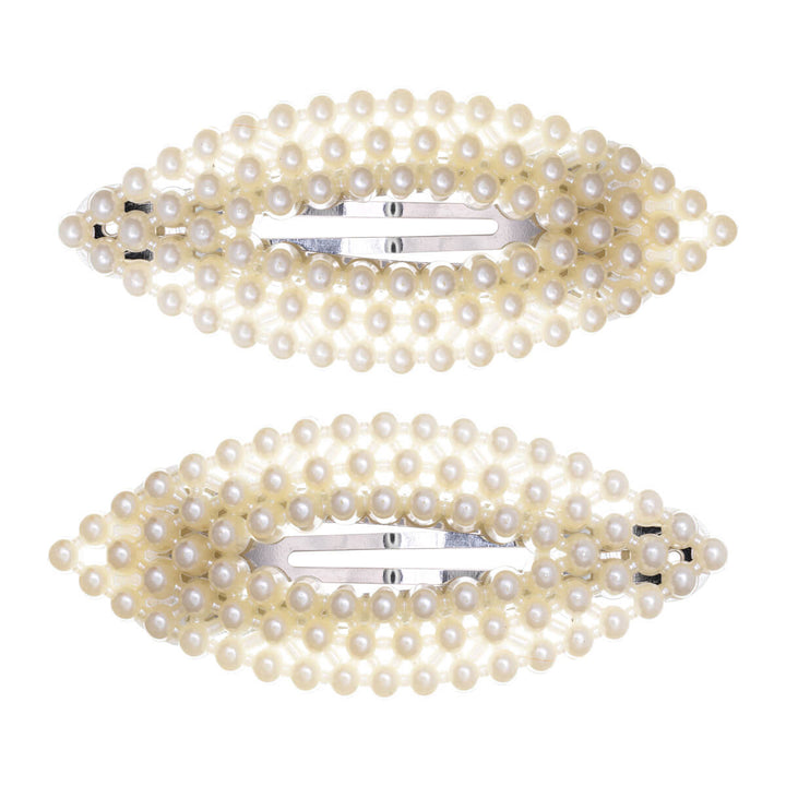 Oval bead snap clips 2 pcs