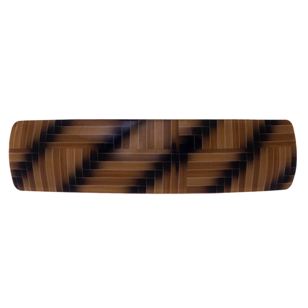 Curved rectangular hair clip parquet 9cm