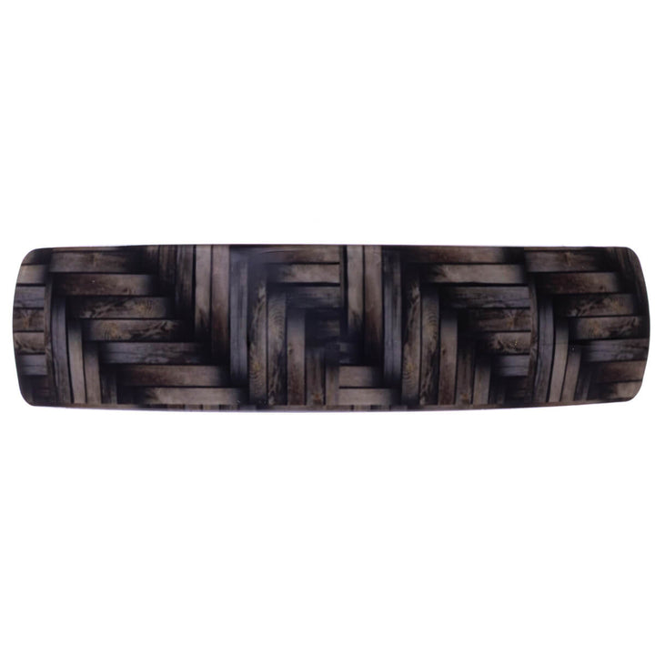 Curved rectangular hair clip parquet 9cm
