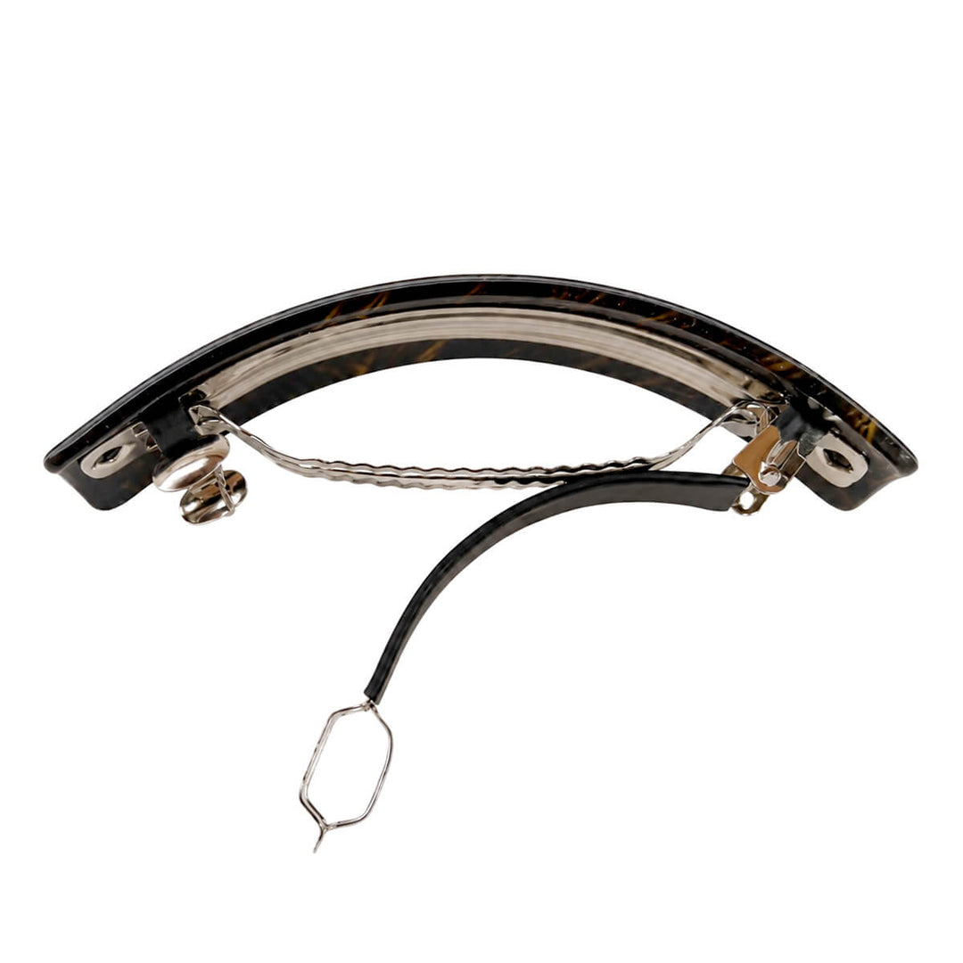 Braided curved rectangular hair clip 9 cm