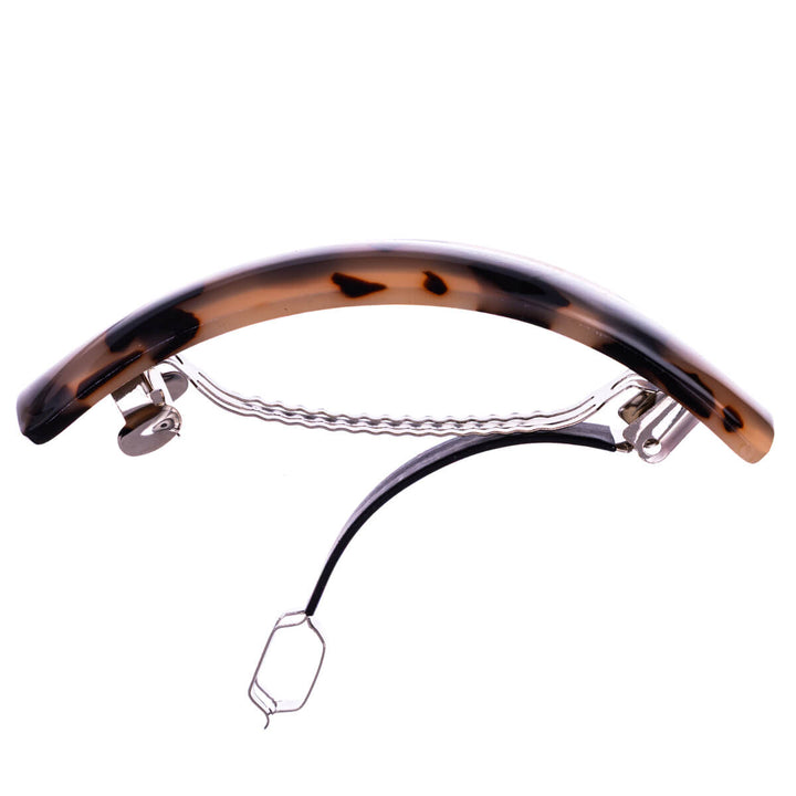 Curved rectangular hair clip with animal pattern, 9 cm