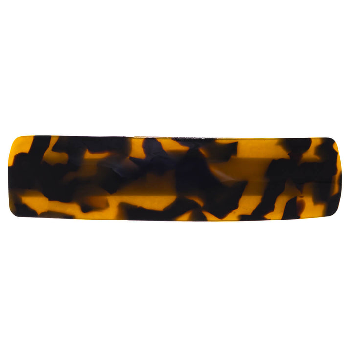 Curved rectangular hair clip with animal pattern, 9 cm