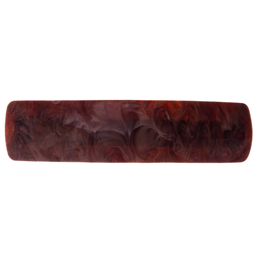 Patterned curved rectangular hair clip 9 cm