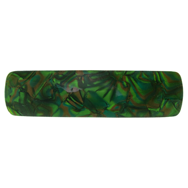 Patterned sparkling curved rectangular hair clip 9cm