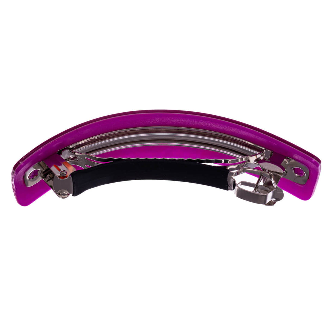 Sparkling patterned curved rectangular hair clip 9cm