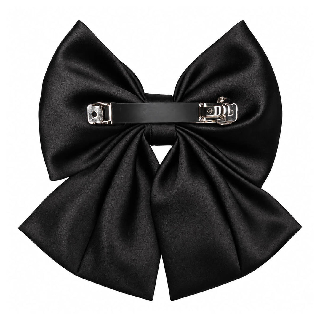 Shiny satin hair bow with a clasp