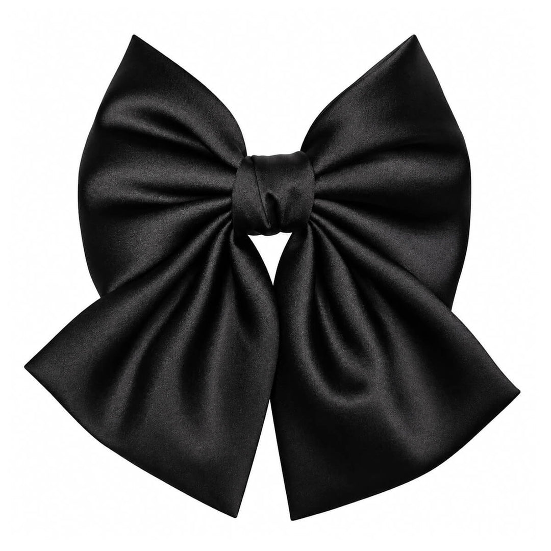 Shiny satin hair bow with a clasp
