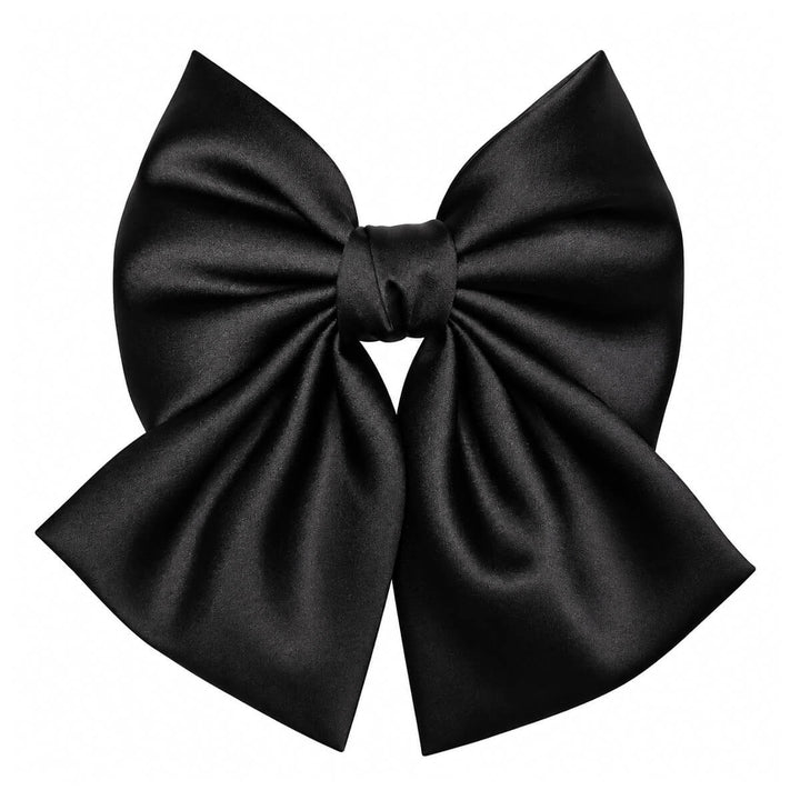 Shiny satin hair bow with a clasp