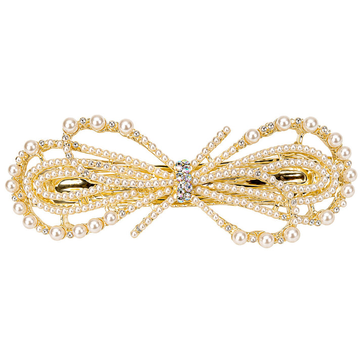 Beaded bow hair clip