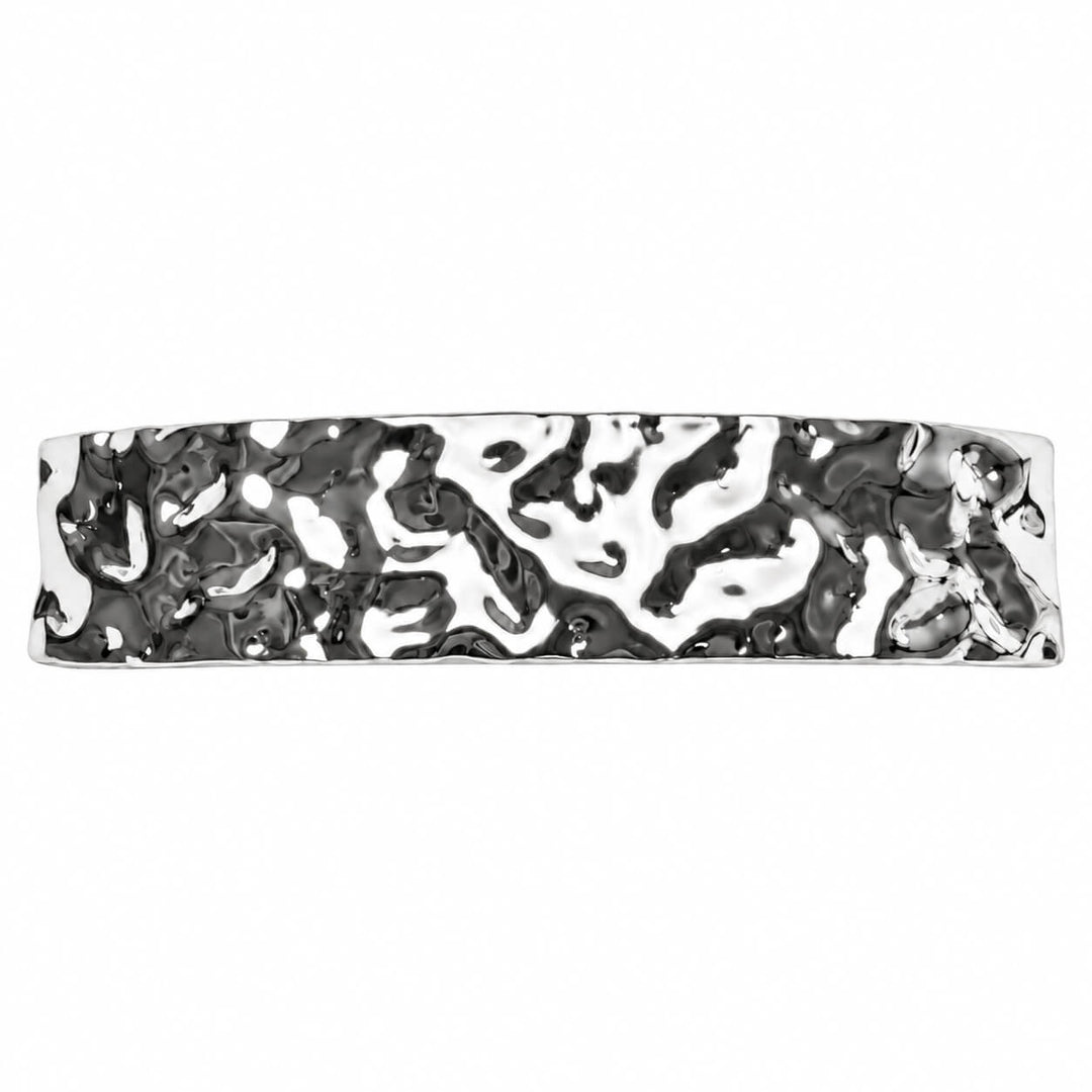 Curved metal hair clip - forged, shiny finish
